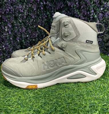 Hoka Kaha 3 GTX Mens Size 10.5D Sea Moss Oat Milk Waterproof Hiking Boot Comfort