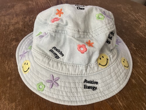 American Eagle Denim Emoji Bucket Sun Hat