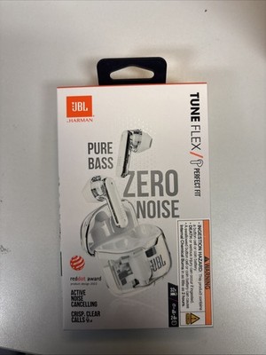 JBL Tune Flex Noise Cancelling Earbuds Ghost White NEW