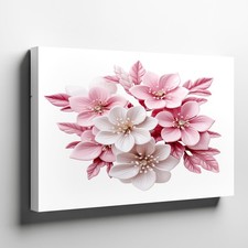 Pink and White Flower Bouquet Canvas Wall Art Floral Print for Home Decoration