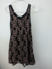FROM UK dress Black Brown Lace Floral Bow Lined Size Small