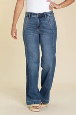 Judy Blue High Waist Trouser Wide Leg Jeans Women 7 29 NWT