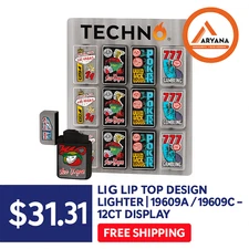 LIG Flip Top Design Lighter | Model 19609A / 19609C – 12CT Display Box