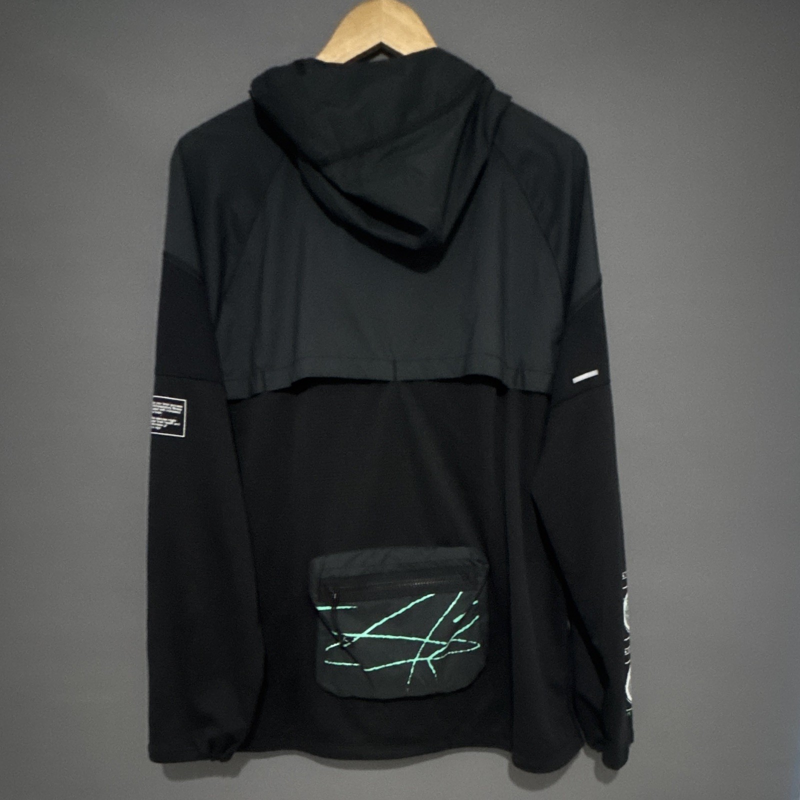 Nike Men's Black Full-Zip Hooded Track Jacket Polyester Knit XL 2