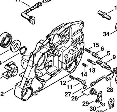 STIHL Genuine MS461 Crankcase Half (Clutch Side) # 1128 020