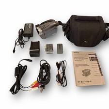 Sony Handycam DCR-DVD403 DVD Camcorder Clean Screen Case Cables Battery Bundle