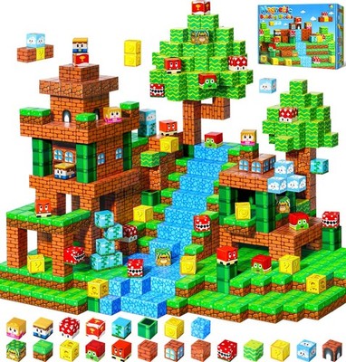 LUVTOY Magnetbausteine - Magnetische Bausteine - Bauwürfel Spielzeug für