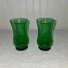 Vintage Anchor Hocking Forest Green 5 oz tumblers SET OF 2