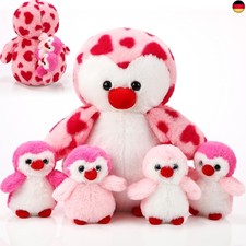 5 St&uuml;ck Pinguin Pl&uuml;sch Spielzeug Set 1 Mama Pinguin Stofftier mit 4 S&uuml;&szlig;en Babys