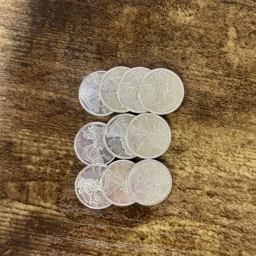 (9) 1/10 oz .999 Fine Silver Rounds Walking Liberty Design ***RARE SILVER***