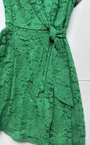 Tahari Arhur S. Levine tropisch grün Blumen Spitze Kleid mit seitlichem Binden Größe 6 - Bild 4 von 10
