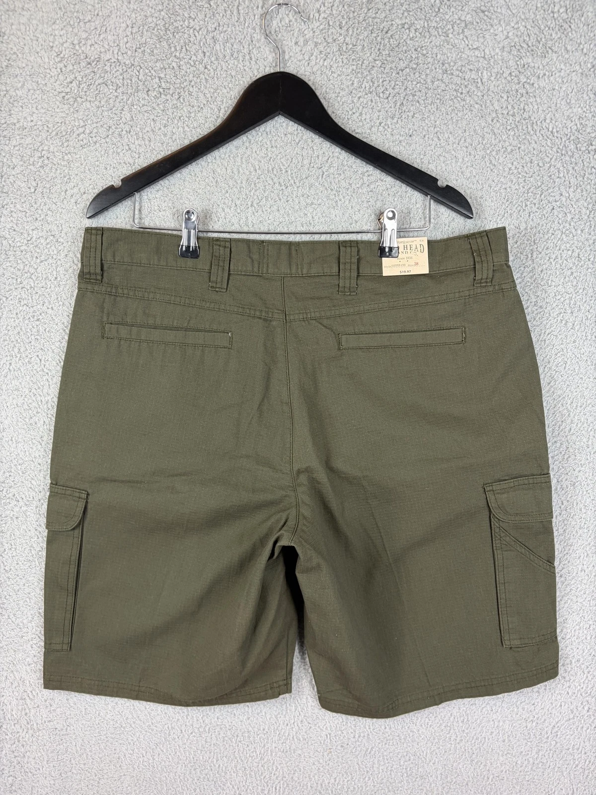 RedHead Shorts Mens 38 Green Cargo 100% Cotton Canvas 10 Inseam Outdoor Hiking