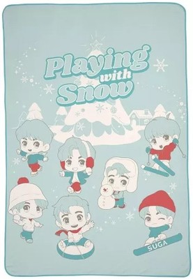 Sega BTS TinyTAN Snow Playing Blanket Winter Theme Official 2022 Release