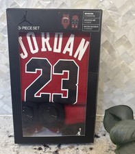 Baby Jordan Air 23 0-6 Month Bodysuit Hat Booties 3 Piece Set Basketball