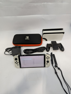 Nintendo Switch 64GB Handheld Console OLED  White Joy-cons, Dock, Grip +WARRANTY