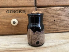 Rare Antique National Cash Register Special Purple Ink Glass Bottle With Cork