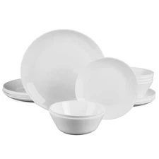 Dinnerware Set for 6, 18 Pcs Opal Glass Plates Bowls, Dishwasher Safe, Chip R...