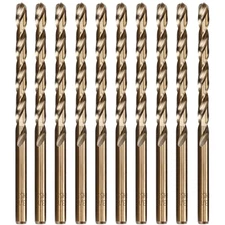 10-Piece 3/16 Inch Cobalt Drill Bit Set forStainless Steel – M35 Grade (5% Co...