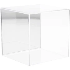 Plymor Clear Acrylic Display Case with No Base (Mirror Back), 6" x 6" x 6"