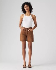 NWT Women s Levi s 501 High Rise Mid Thigh Shorts Brown Denim Size 26