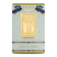 1 oz PAMP Suisse Gold Lady of Justice Bar (New w/Assay) 5415.56 per troy oz