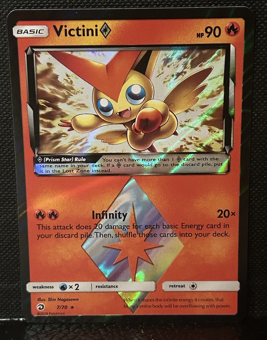 Victini Prism Star 7/70 Pokemon Card Dragon Majesty Near Mint Minus
