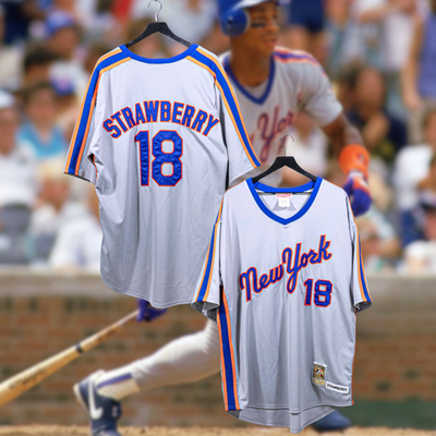New York Mets Darryl Strawberry #18 Jersey Mitchell & Ness