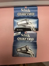 2-NEW Men's Schick Quattro Razor Blade Cartridges Shaving Lubricating Strip 4pks