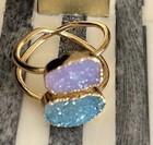 Vintage Double Druzy Quartz Crystal Ring Size 7 — photo 5