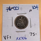 BETTER DATE SEATED LIBERTY DIME 1876 CC In Very Fine++ Condition  XX706