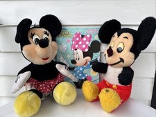VTG Walt Disney Lot Mickey Mouse Pom-Pom Nose Plush, Minnie Doll Coloring Book