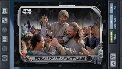 Topps Digital Star Wars Card Trader Chome Black Sapphire Victory for Anakin 35cc