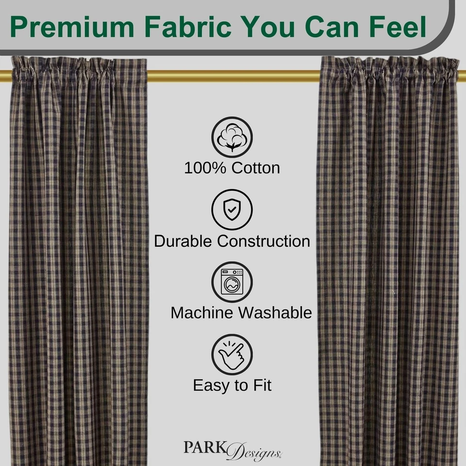 Par de paneles forrados Sturbridge - Azul marino | Cortinas de ventana de 72" x 84" | Granja y... Foto 2 de 4