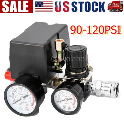 #ad Air Compressor Pressure Switch Control Valve 90 120PSI Pressure Regulator $22.54