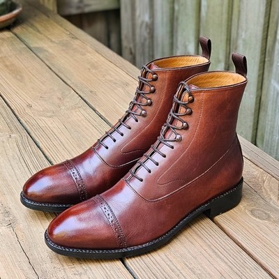 Beckett Simonon Elliot Balmoral Boots Oak Size 8.5 D US $269 WORN 2X!