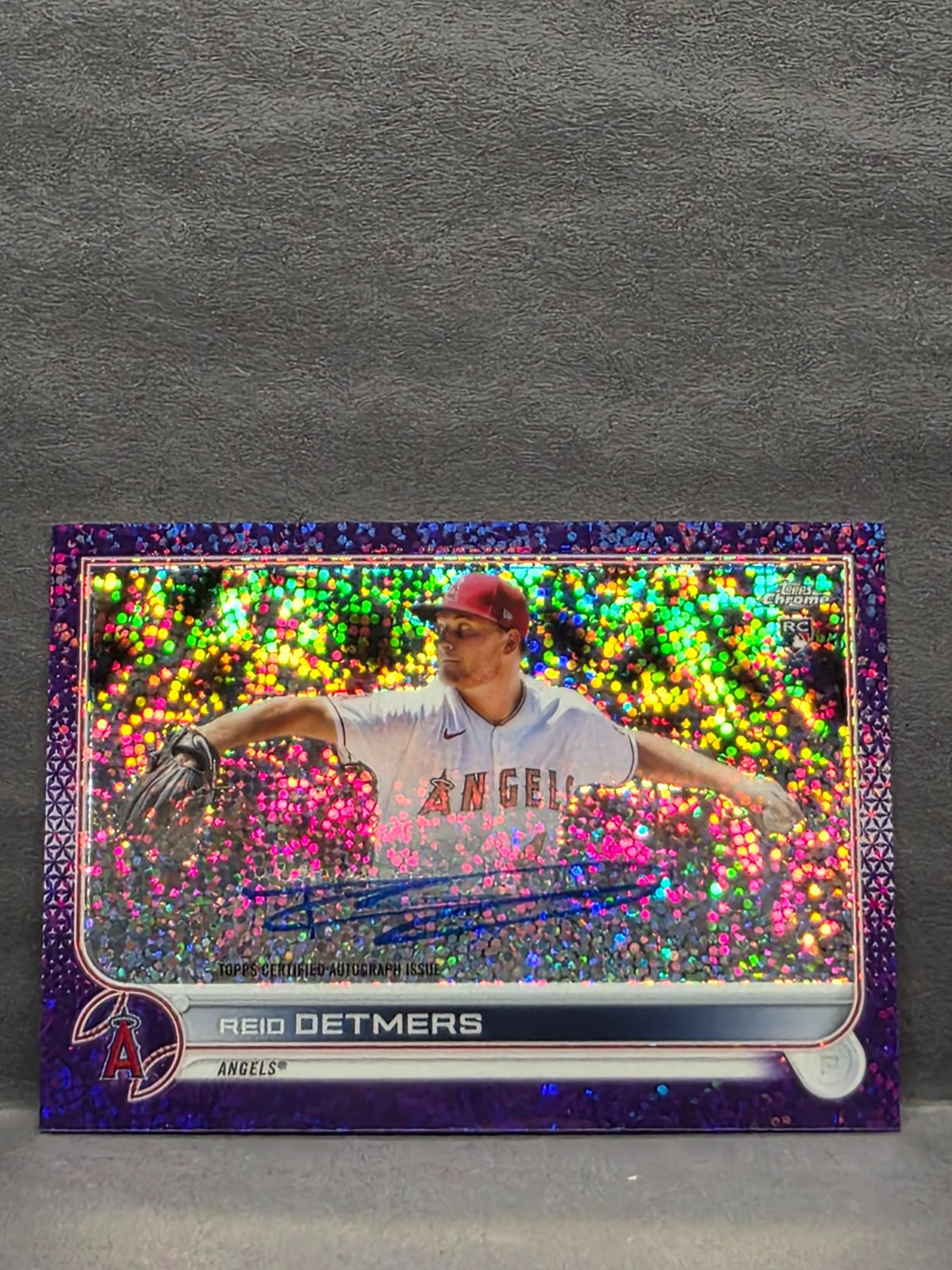 REID DETMERS - 2022 Topps Chrome - Purple Speckle Auto RC /299 #RA-RD Angels