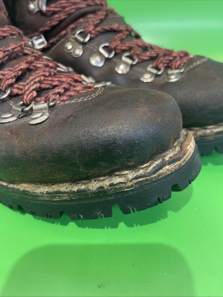 THOM MCAN DISTRESSED BROWN VINTAGE LEATHER ENGINEER MOUNTAINEER HIKING BOOTS 10D - Image 2 of 4