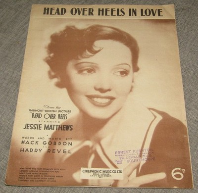 Jessie Matthews Head Over Heels 1936 Piano Selection - Mack Gordon/Harry Revel