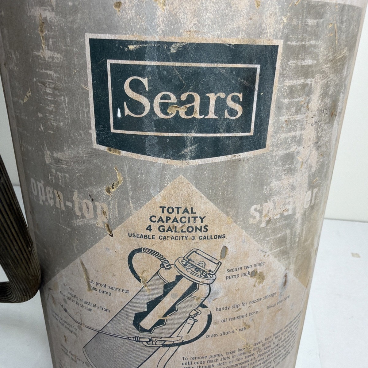 Vintage SEARS 4 Gallon Stainless Steel Garden Hand Pump Sprayer