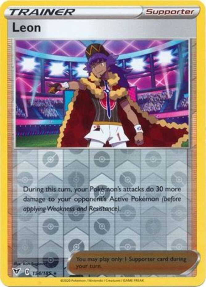 Leon - 154/185 - Holo Rare - Reverse Holo - Near Mint