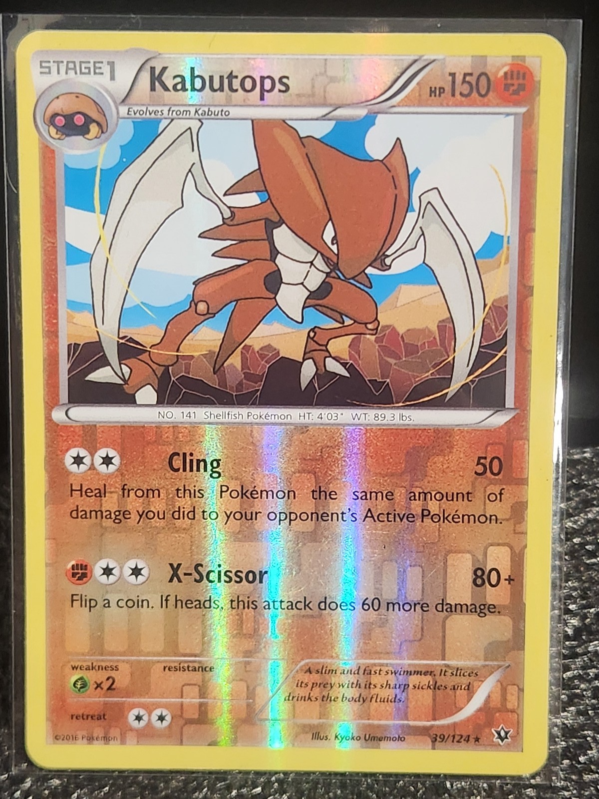 Kabutops Reverse Holo Rare XY - Fates Collide 39/124 LP