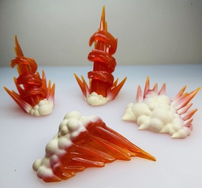 G.I. Joe Classified Blast Effects Lot 4 Orange Explosion / Fire FX Scrap Iron