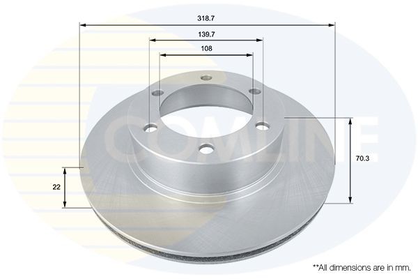 Brake Disc Front Internally Vented Fits Toyota 4 Runner LandCruiser COMLINE