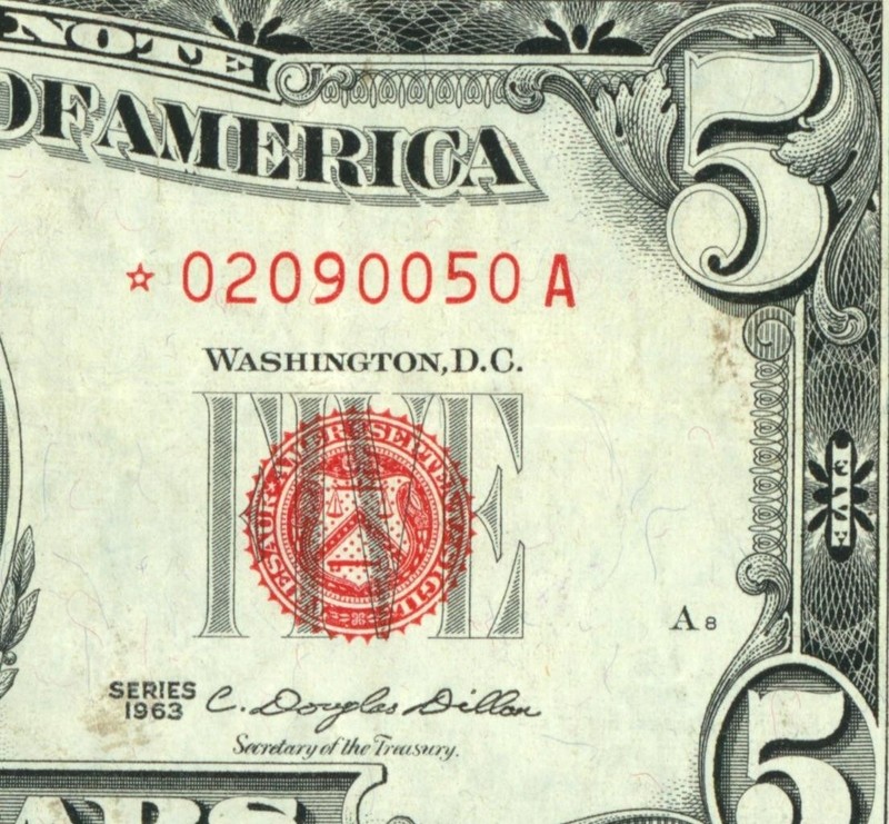 **STAR** $5 1963 United States Note ** PAPER CURRENCY AUCTIONS