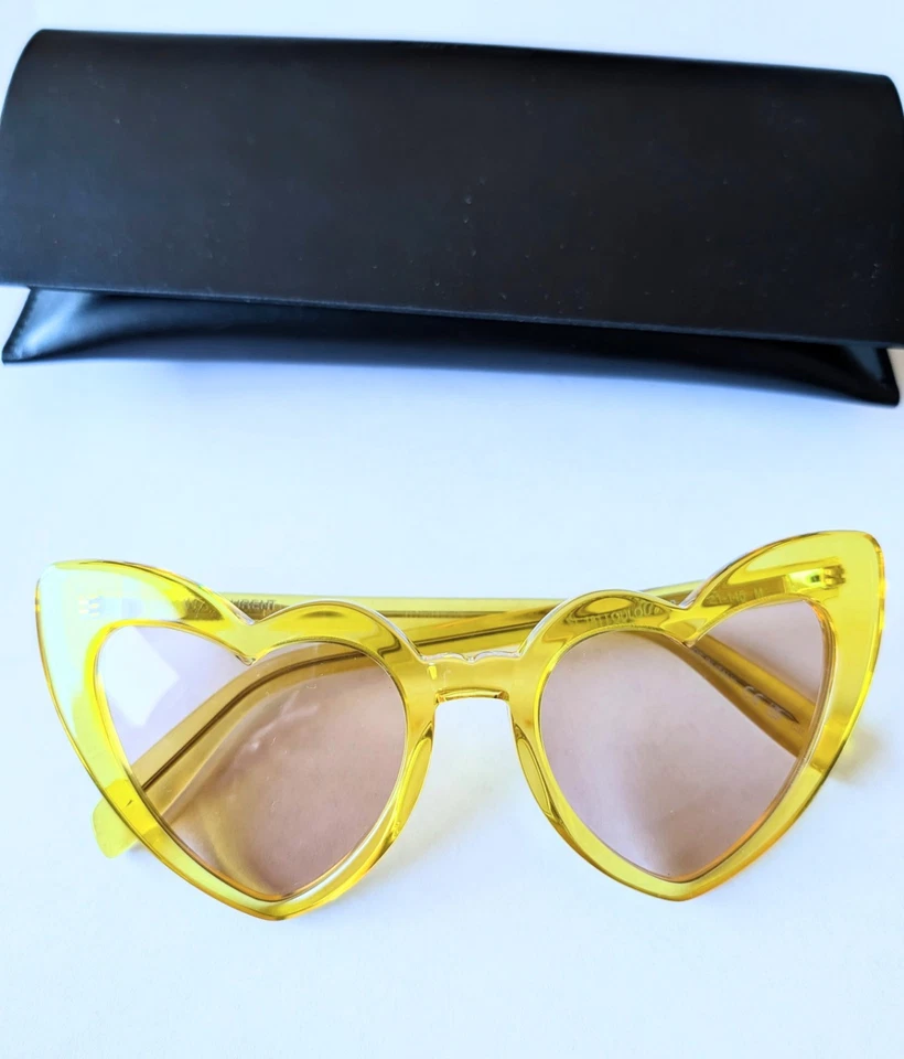 Gafas de sol LouLou amarillo transparente en forma de corazón Saint Laurent Foto 3 de 4