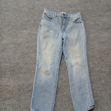 Madewell Perfect Vintage Crop Jeans Womens 28 Blue High Rise Light Wash Denim
