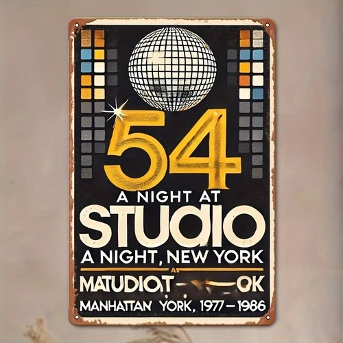Vintage Studio 54 Nightclub Retro Tin Metal Signs Home Décor 8x12