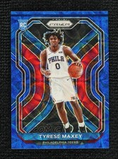 2020-21 Panini Prizm Choice Blue Prizm 29/49 Tyrese Maxey #256 Rookie RC