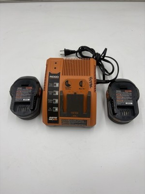 RIDGID NiCad Battery Charger #140276001 W/ 2 Batteries