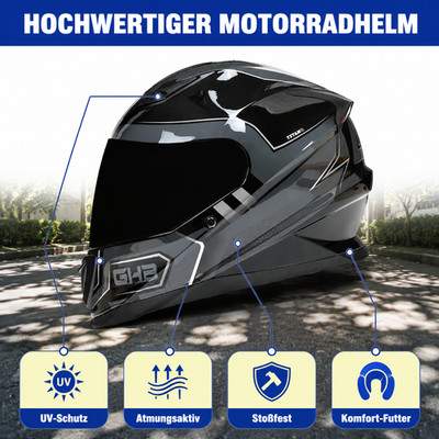Rollerhelm Klapphelm Motorradhelm Sturzhelm Helm DOT Für Motorrad M,L,XL Helm